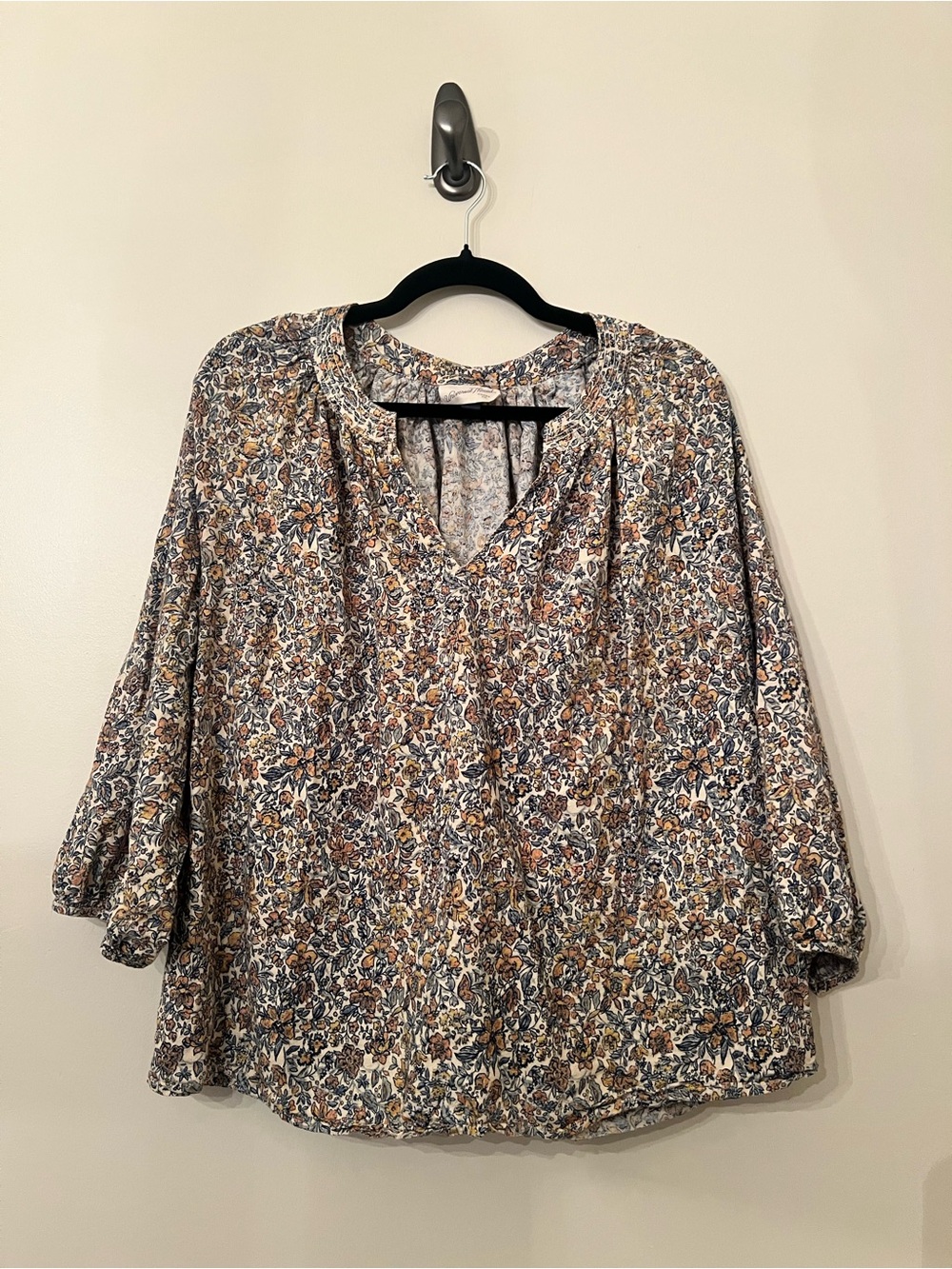 Floral V-Neck Peasant Blouse - Universal Thread